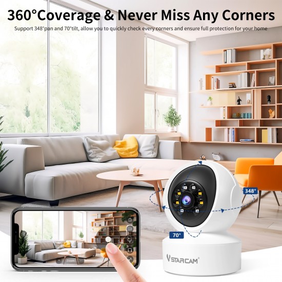 CS49L WiFi 1296P Indoor Camera with Full Color Night Vision,