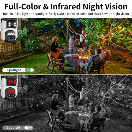 CS621ZR Three Lens Dual Views Waterproof Zoom Security Camera