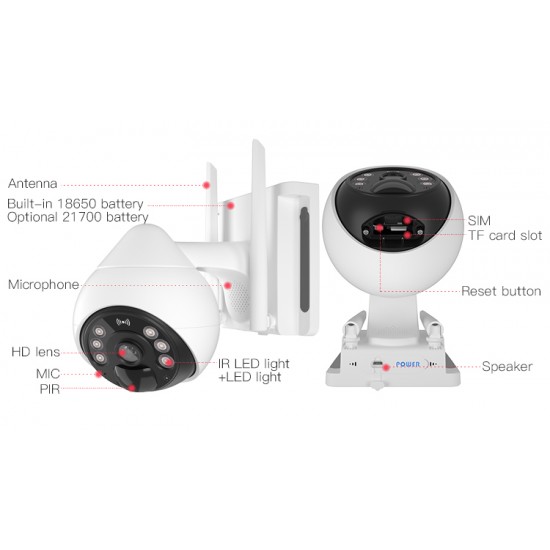 BG69-TZ  Solar Panel Security  Outdoor 4G Battery 