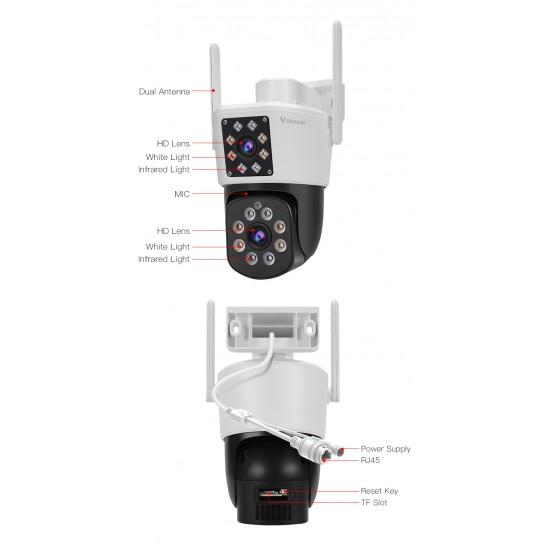 C662DR  Full Color Night Vision Dual-lens   Camera