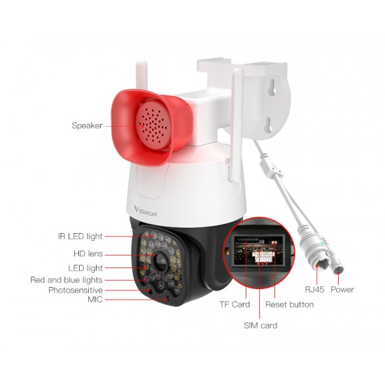 CG666  [Europe Version] 4G Smart Outdoor Wateproof  Camera