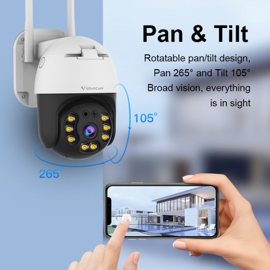 CS64  AI PTZ Waterproof Outdoor Camera with Full-color Night