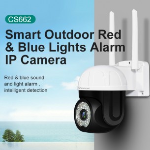 CS662 Smart Outdoor Red&Blue Lights Alarm IP Camera 