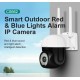 CS662 Smart Outdoor Red&Blue Lights Alarm IP Camera 