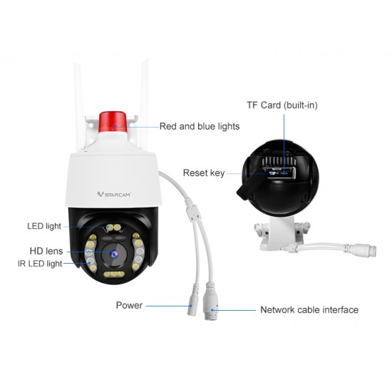 CS668  WiFi 360° PTZ Spotlight Outdoor Camera