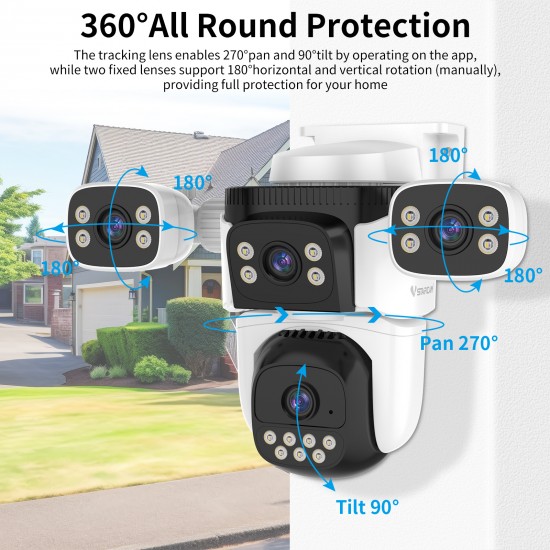 CS621FR Four-Lens Waterproof Security Camera